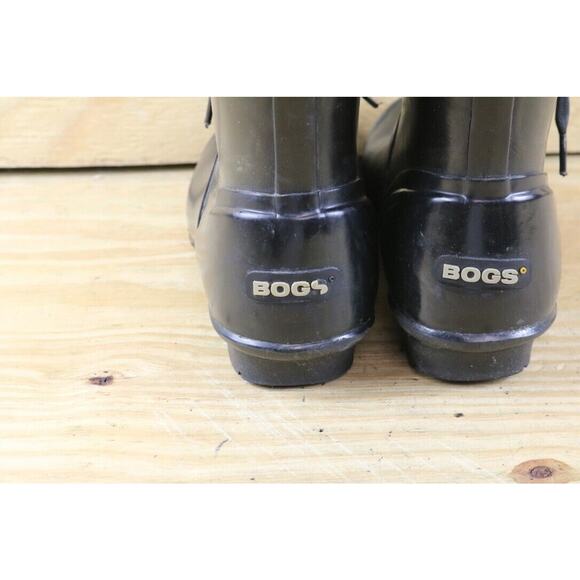 Bogs Boots Womens 7 Black Becca Solids Bow Rain Boots Mid Calf Pull On - Picture 6 of 8